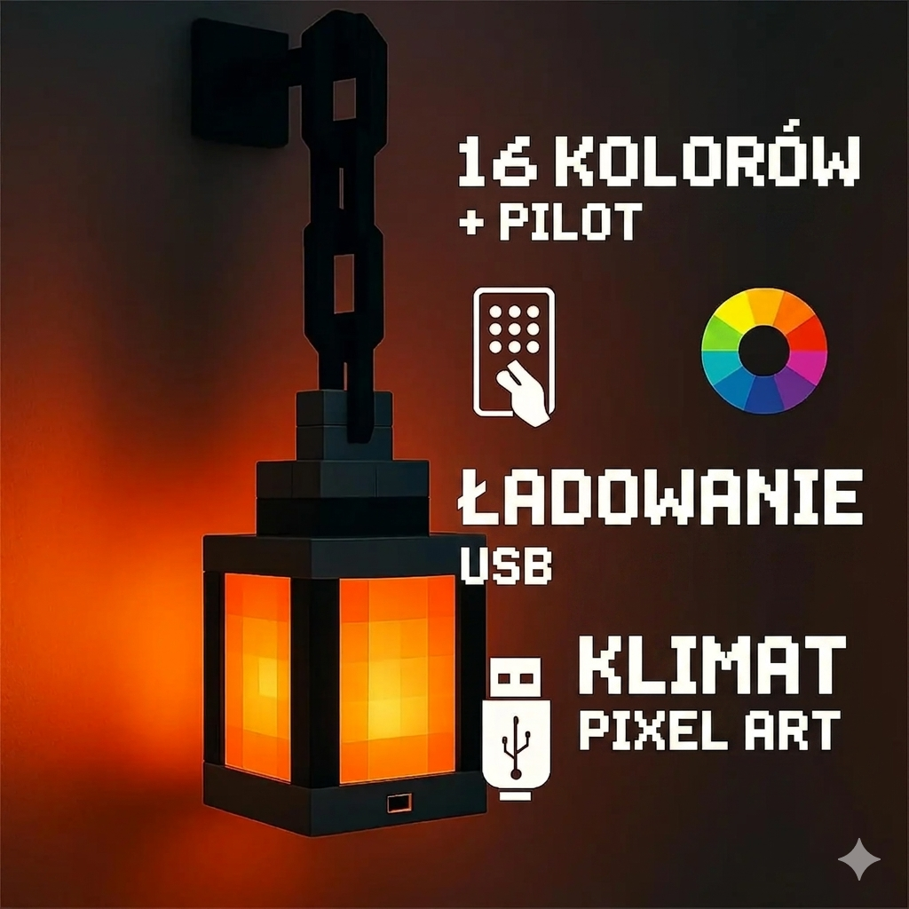 Lampka LED Latarnia jak z Minecrafta